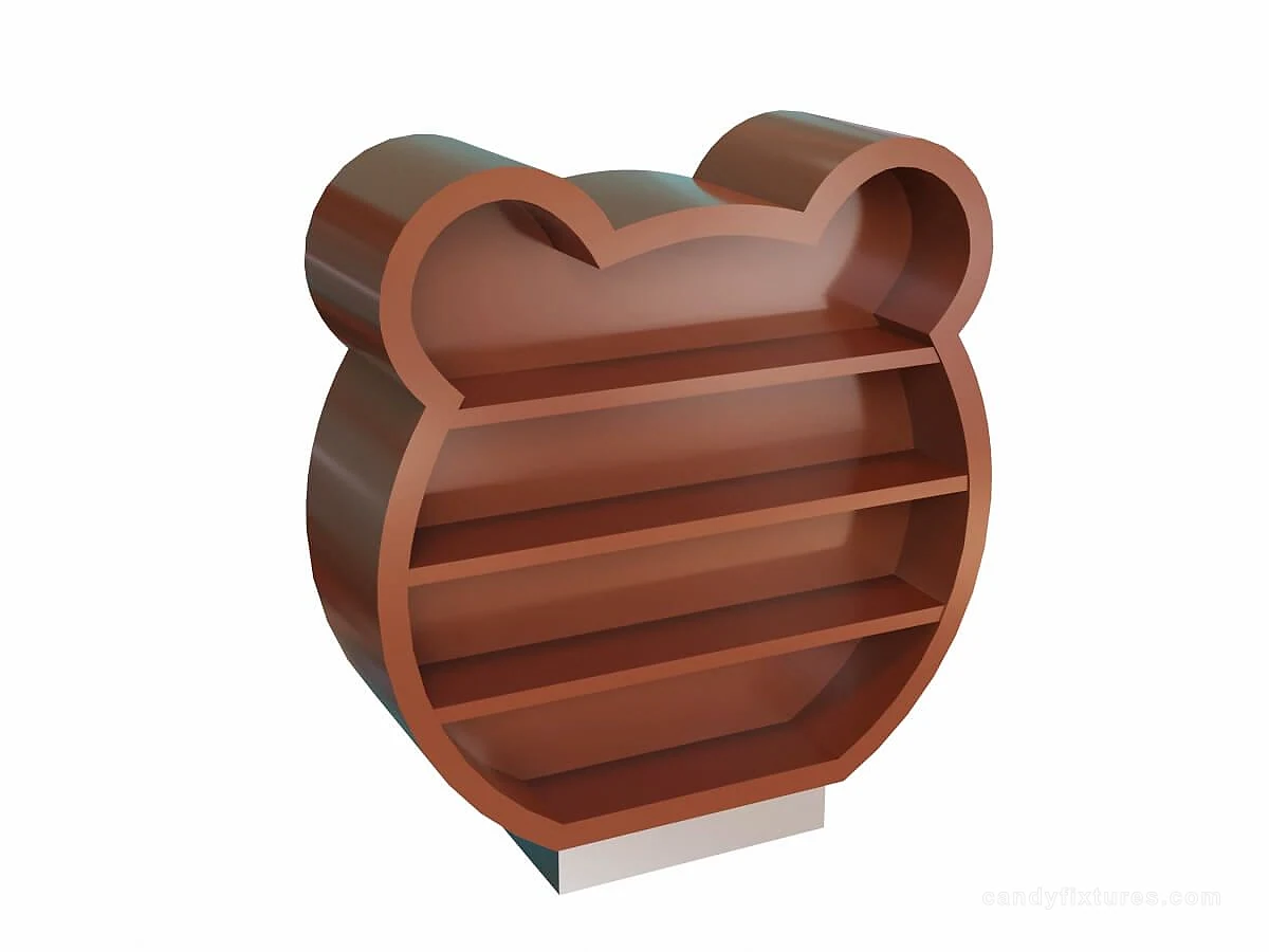 Animal Figure Bear Ears Double Sided Laminate Display Cabinet Use in Retail Candy & Toy Store