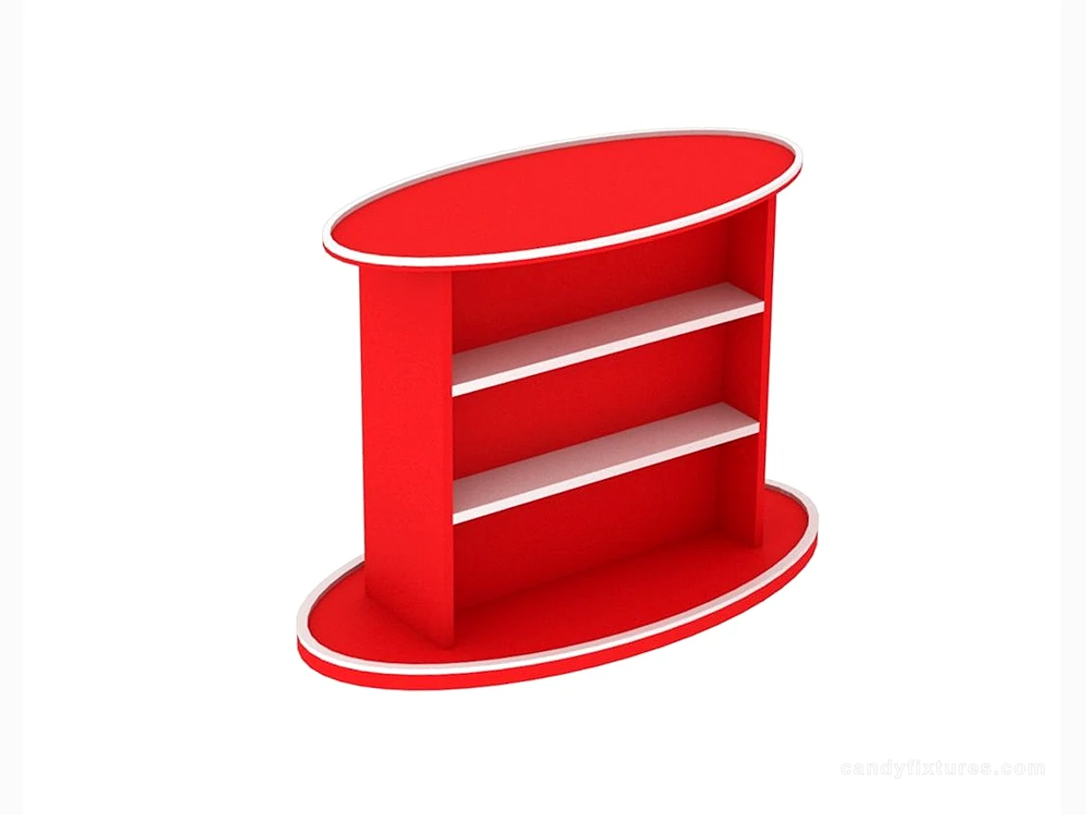 Bright Red Color Double-sided Display Table Counter For Retail Candy Shop