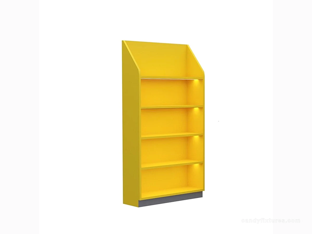 Candy Store Open Wall-mounted Large-capacity Laminate High Display Cabinet With Lights
