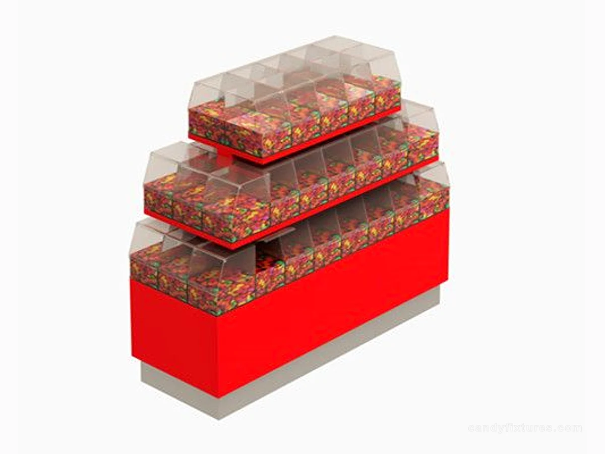 Colorful Candy Wall Showcase Confection Display Shelf Design Candy Shop Display