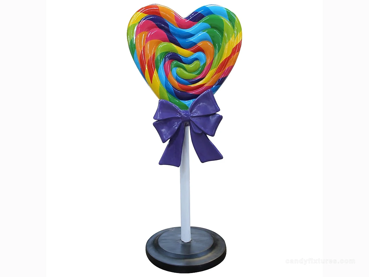 Colorful Heart Lollipop Decoration Big Lollipop Standing Design Candy Shop Lollipop Sculpture