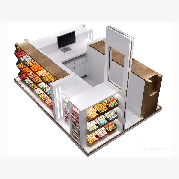 Custom candy kiosk furniture retail mall candy display kiosk design