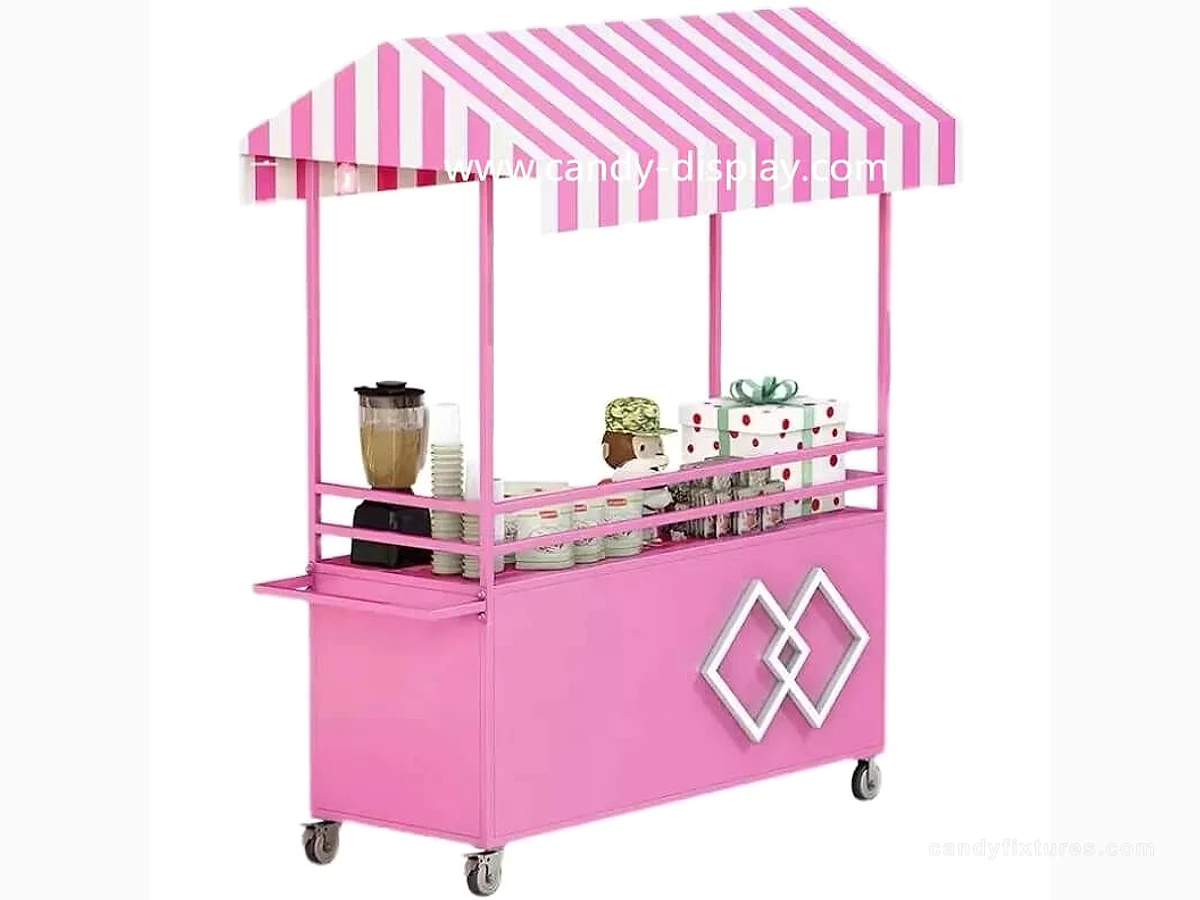 Custom-made rainbow color candy & dessert cart