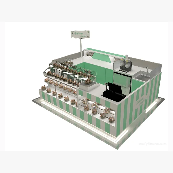 Customized high quality green candy kiosks