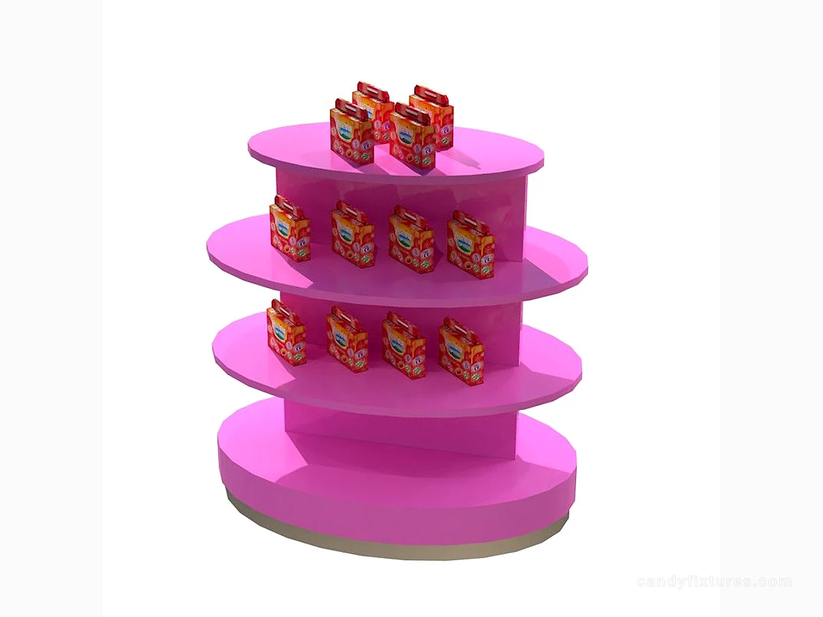Double Sided Oval Snack Candy Display Table Support Candy Shop Furniture Customization