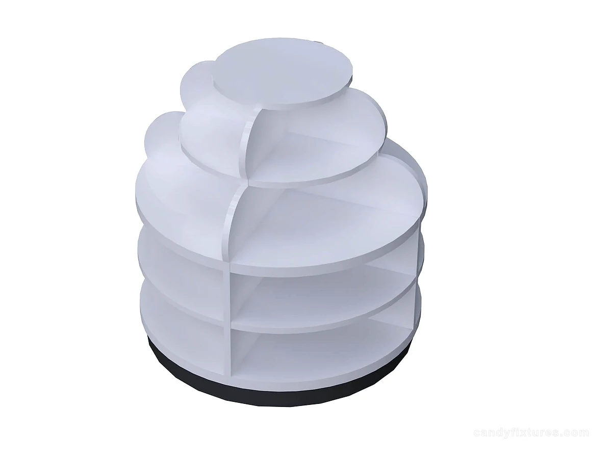 Flower Shape Round Display Shelves Candy Bins Cabinet in Sweet Shop