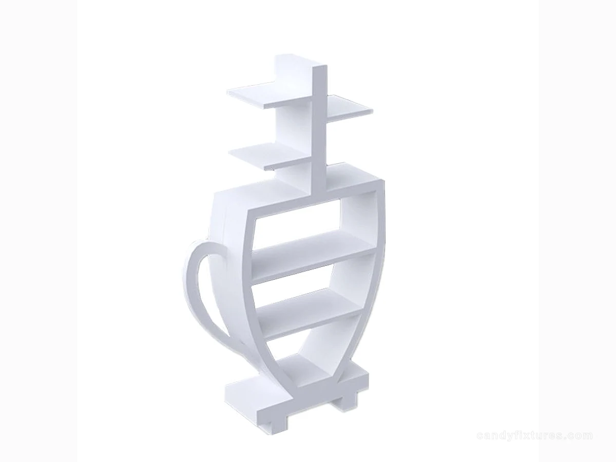 Free Customization Candy Shop Window Special-shaped Coffee Cup Laminate Shelf Display