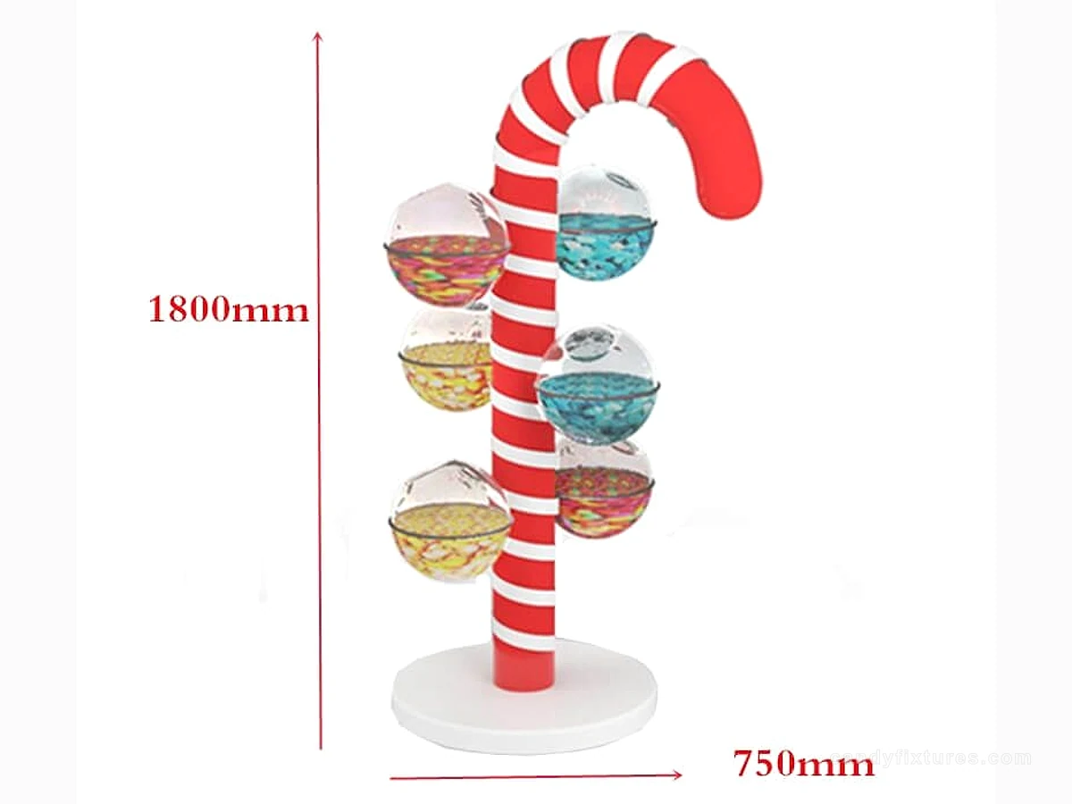 Giant Candy Cane Decorative Candy Bowl Display Stand Candy Store Lollipop Ornament