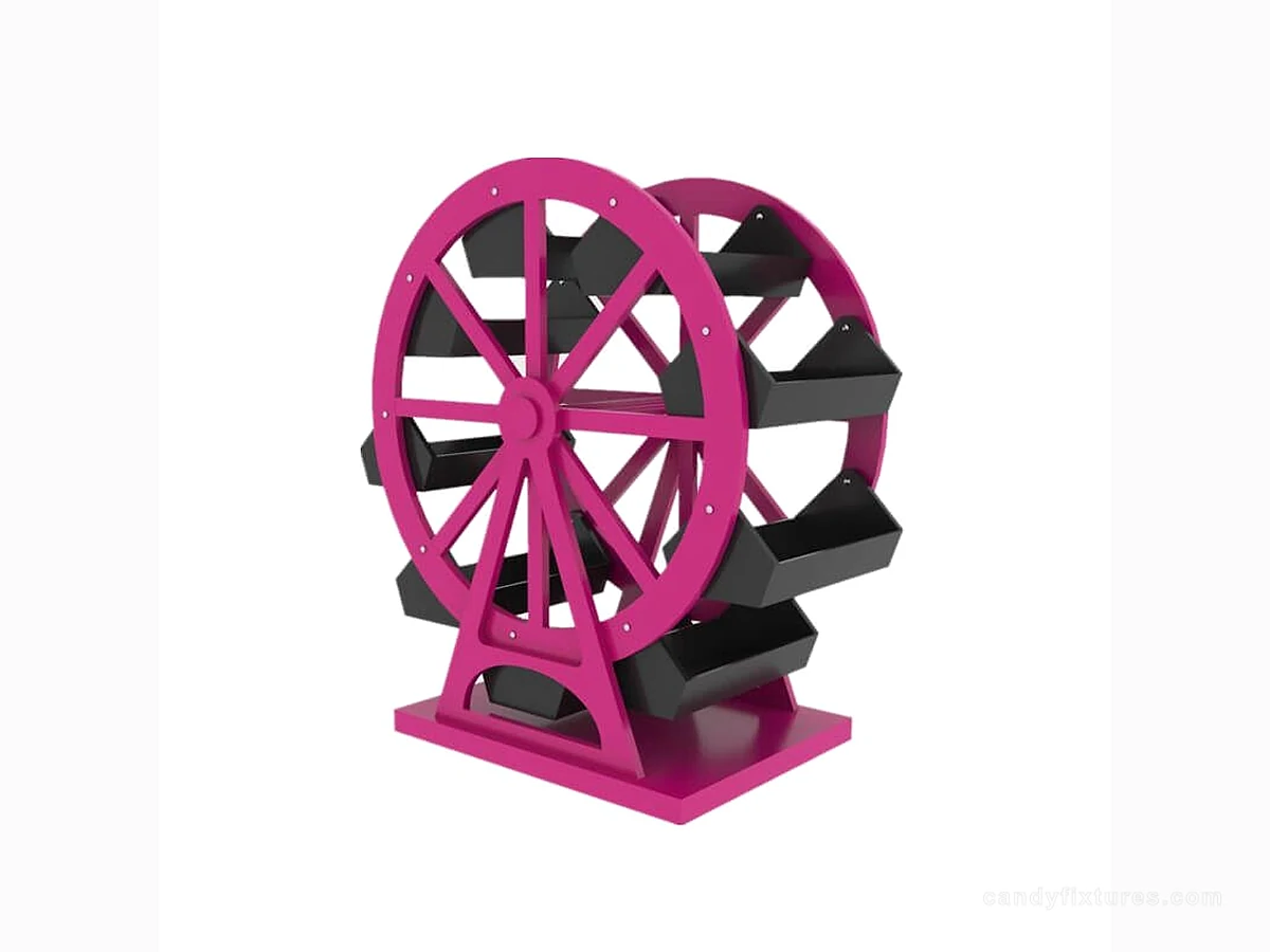 High Quality Iron Ferris Wheel Candy Display Stand Can Swivel Floor Type