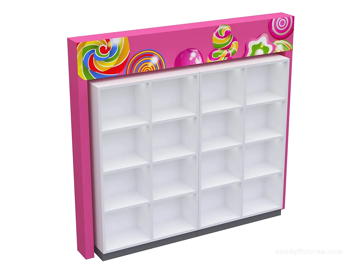 High quality single sided display stand for use in candy stores & retail stores