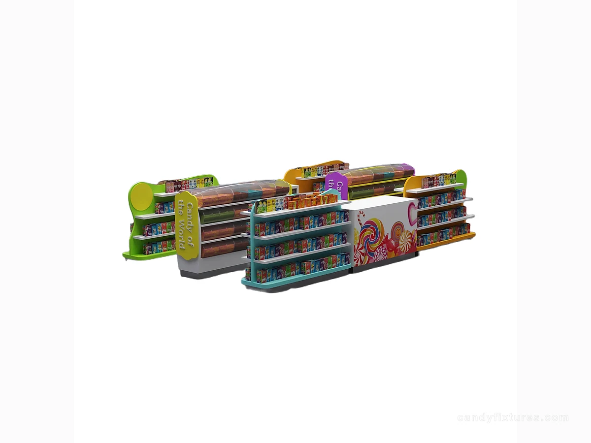 Open kiosk candy display rack