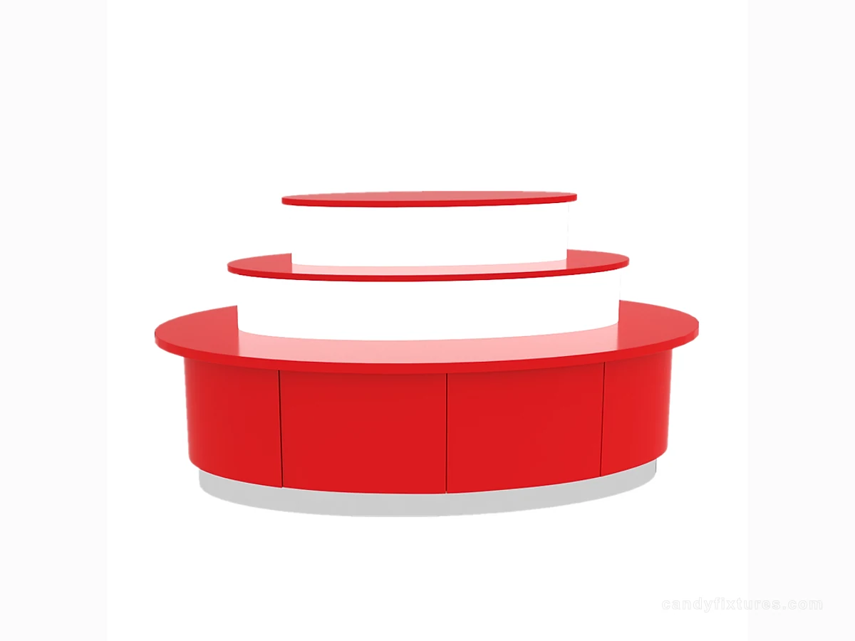 Oval Shape Display Stand With Luminous Acrylic Candy Store Small Table