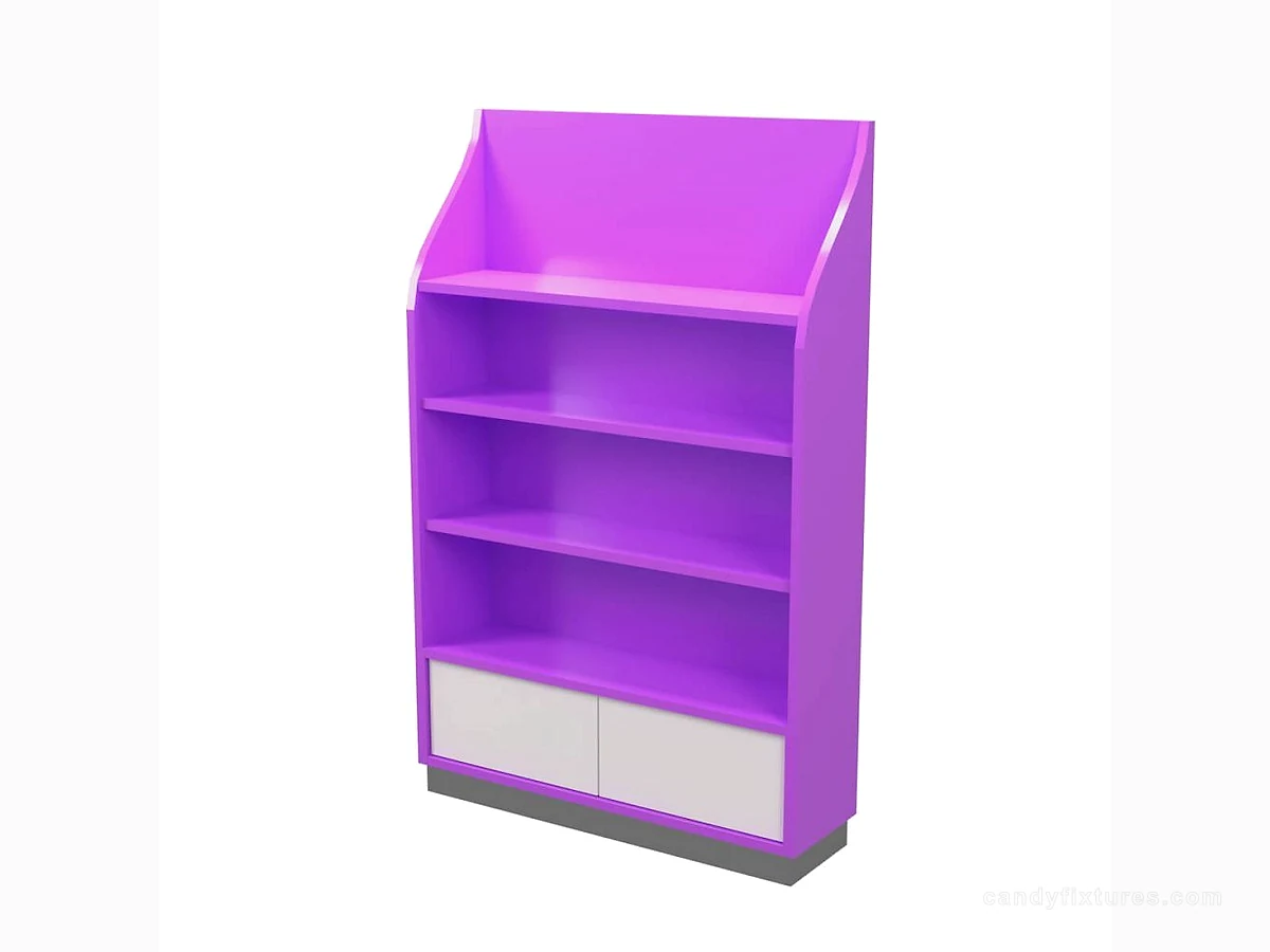 Purple display cabinet used in candy stores & retail stores