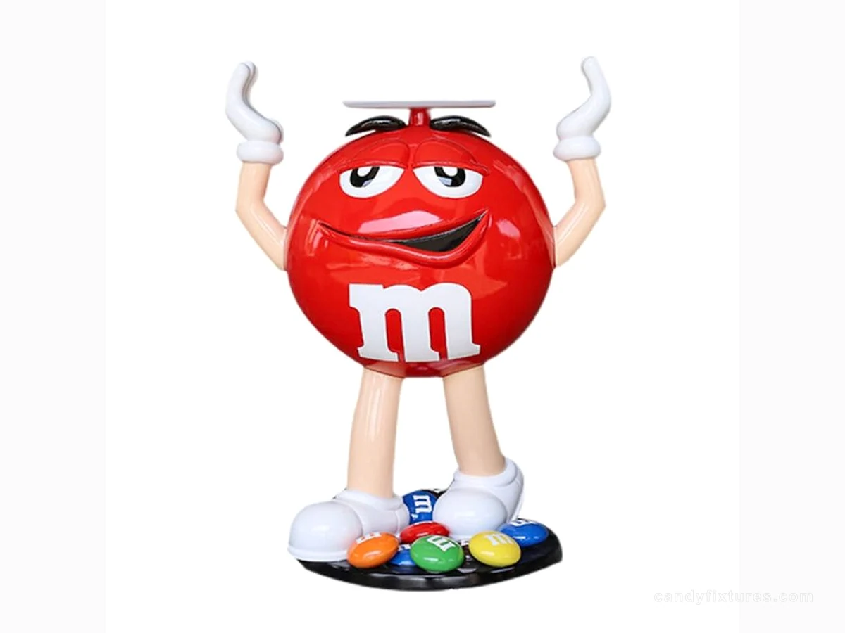 Retail Store Cartoon M&M Decoration Ornament Candy Store Display Red Statue