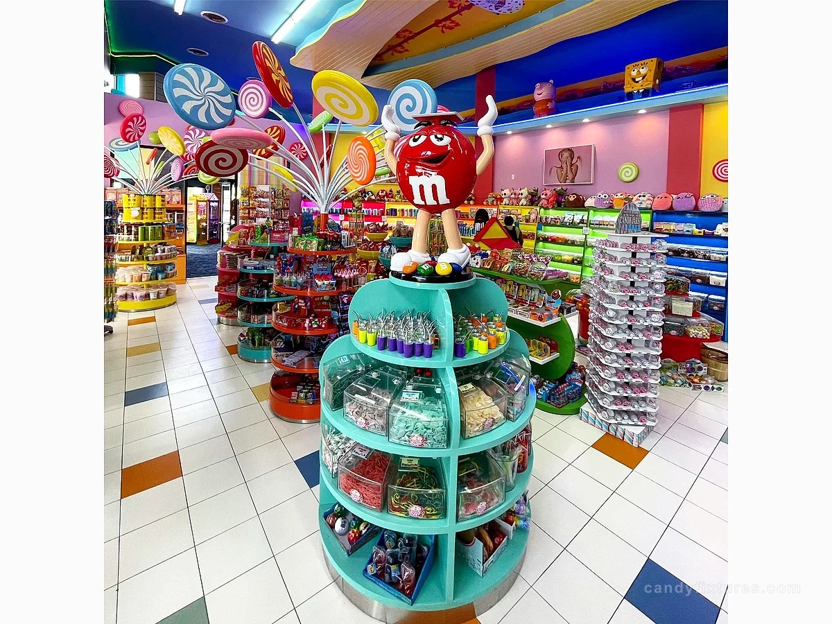 Round shaped candy display racks and candy trees