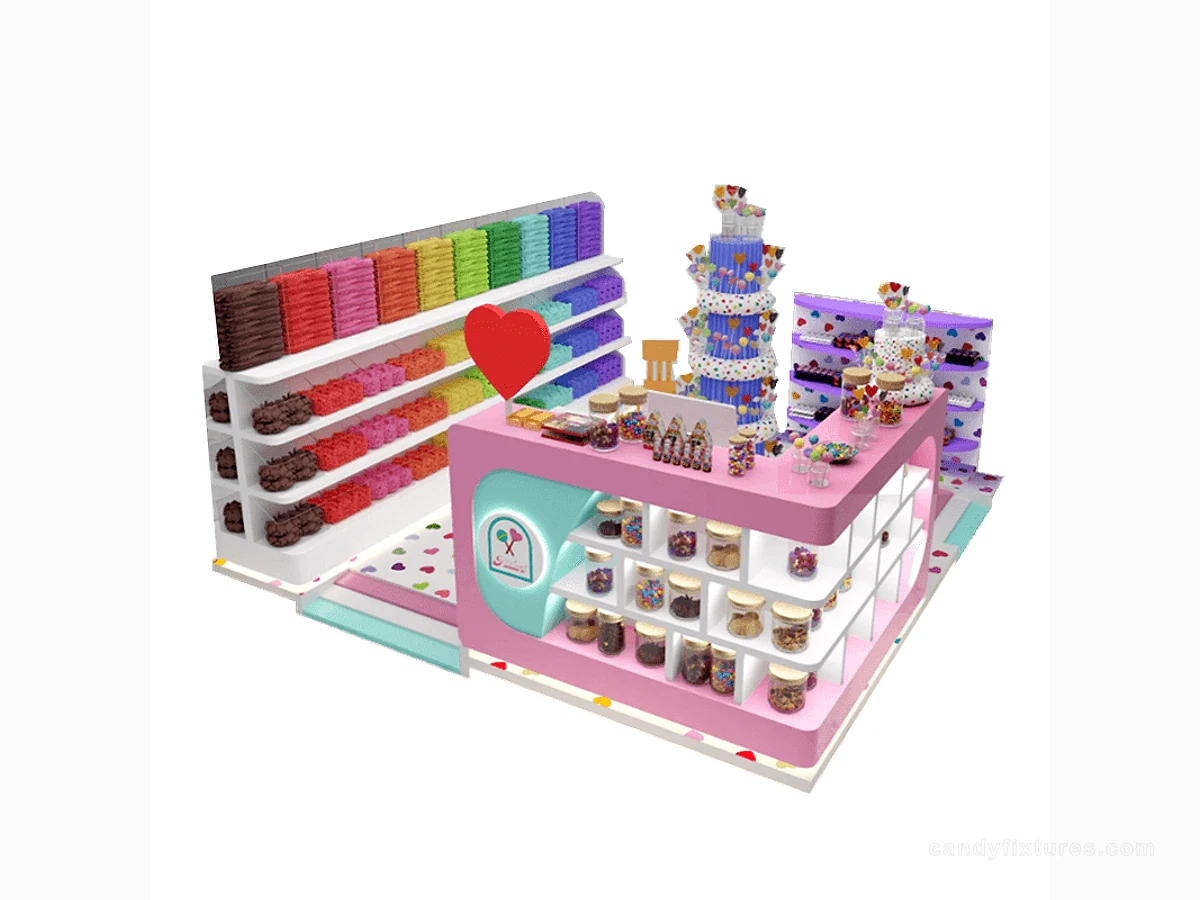 Shopping Mall Lovely Colorful Attractive Candy Toy Display Kiosk Design Custom