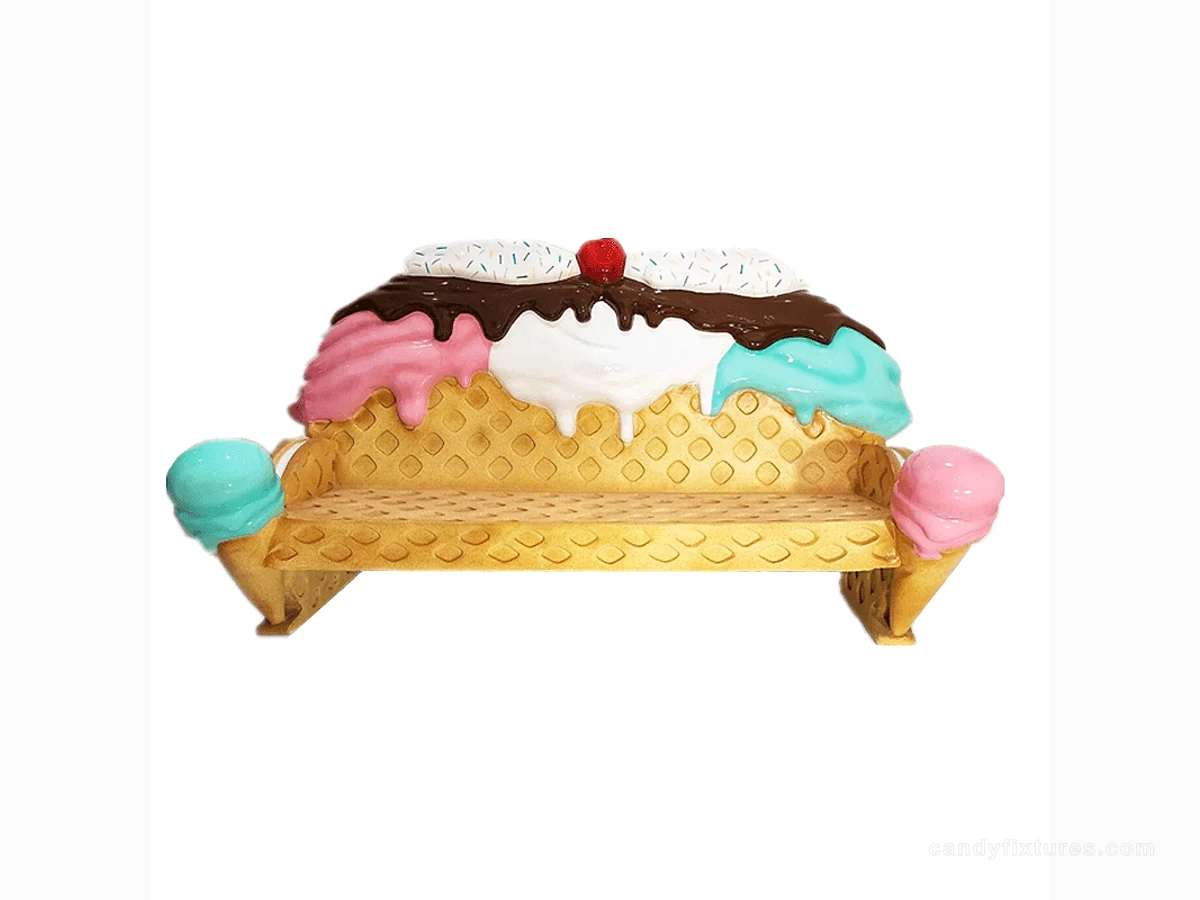 Simulation Ice Cream Bench Sturdy And Durable Ice Cream Fiberglass Chair