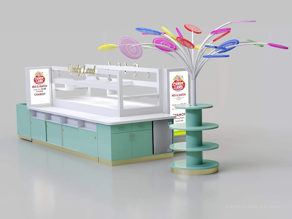 Sweet Style Lollipop Stands Kids candy Mall shelf display cabinet candy kiosk in sale