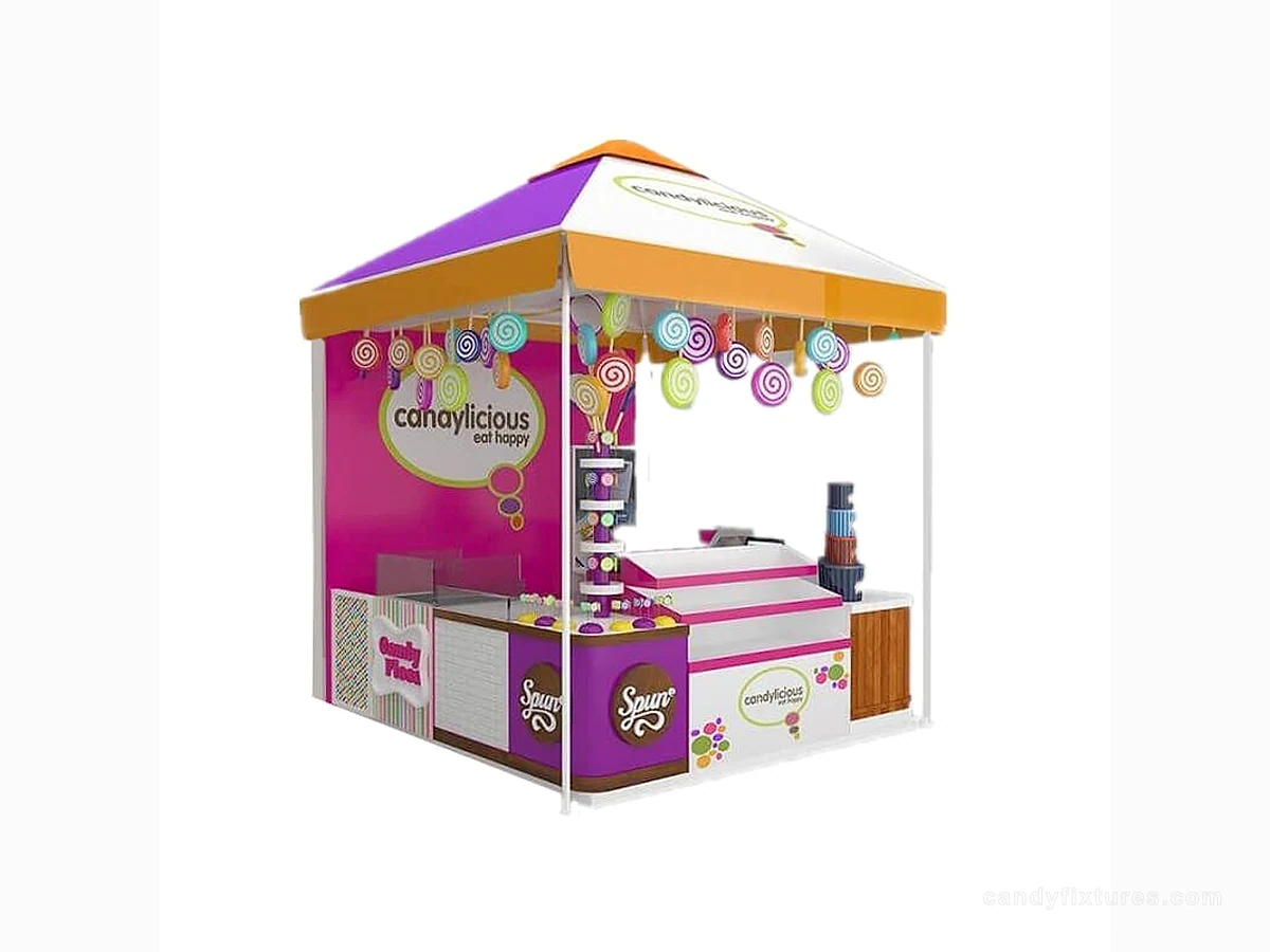 The candy booth dessert display cabinet can be customized
