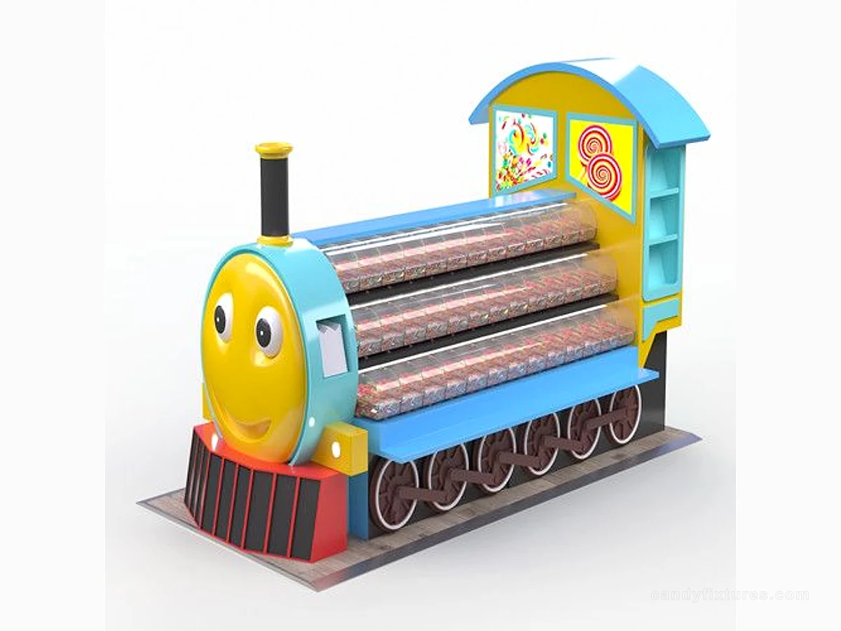 Train Shape Candy Kiosk Custom Toy Sweet Display Counter Confection Booth
