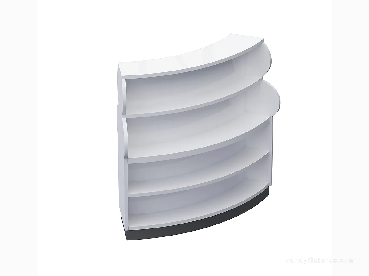 White curved display stand candy store & mall