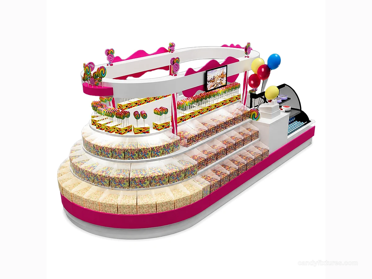 Boat Shape High-end Shopping Mall Candy & Ice Cream Kiosk Custom view 1
