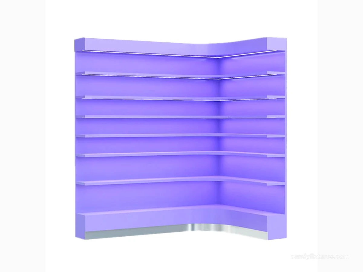Candy Store L Shaped Corner Curved High Display Cabinet view 1
