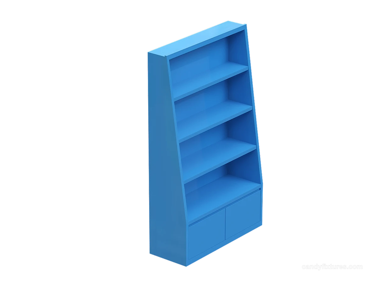 Candy Toys Retail Store Simple Backing Wall Laminate Display Cabinet Bulk Colorful Stands view 1