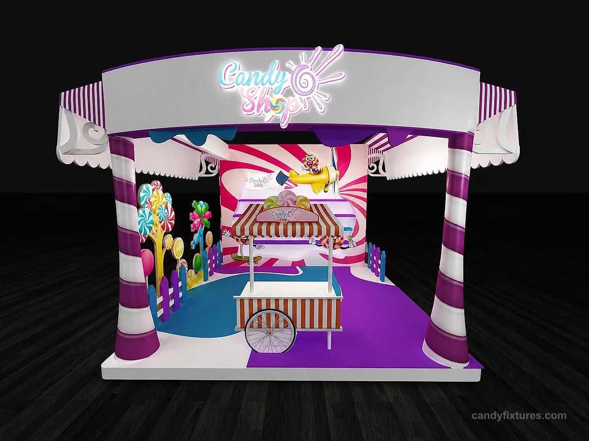 Colorful candy booth for custom & store use detail 1