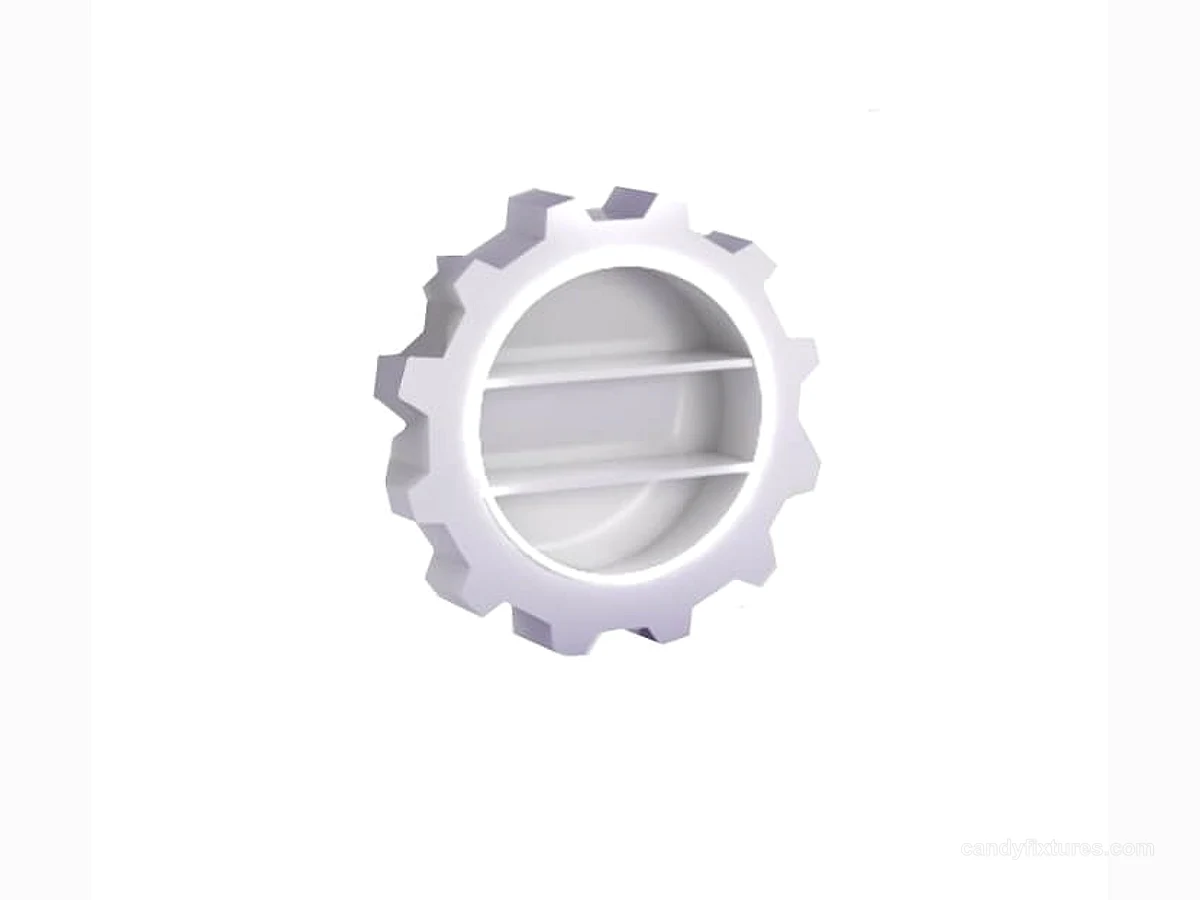 Creative Toothed Wheel Shape Wall-mounted Gear Display Cabinet In Candy Store view 1