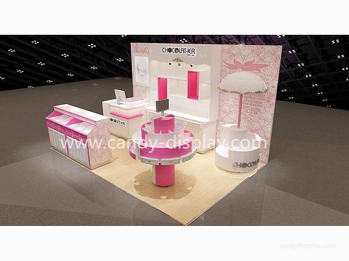Customize Professional Shopping Mall Trade Candy Display Booth Wall Cabinet High-end Retail Stand view 1
