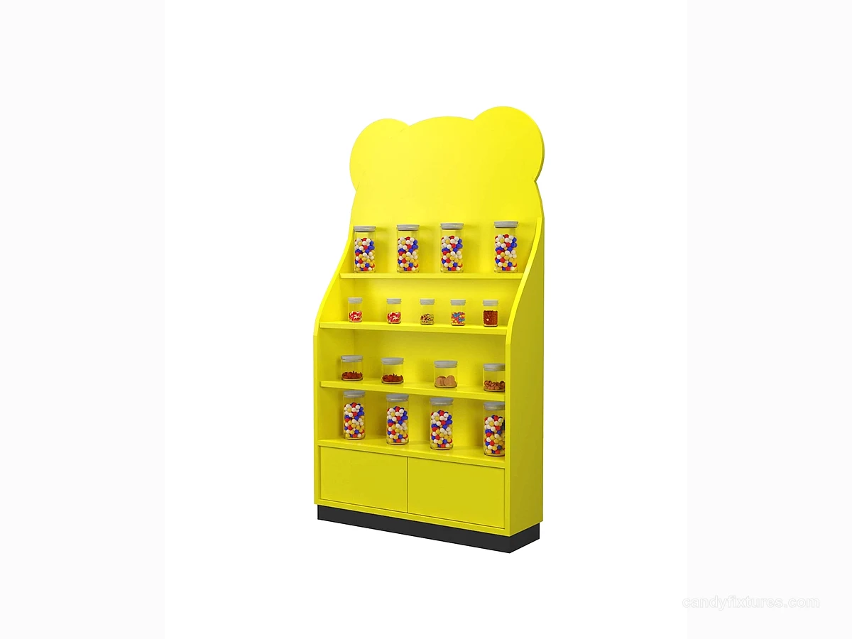 Cute & Creative High Showcase Against The Wall Cartoon Image Candy Store Retail Display Cabinet view 1
