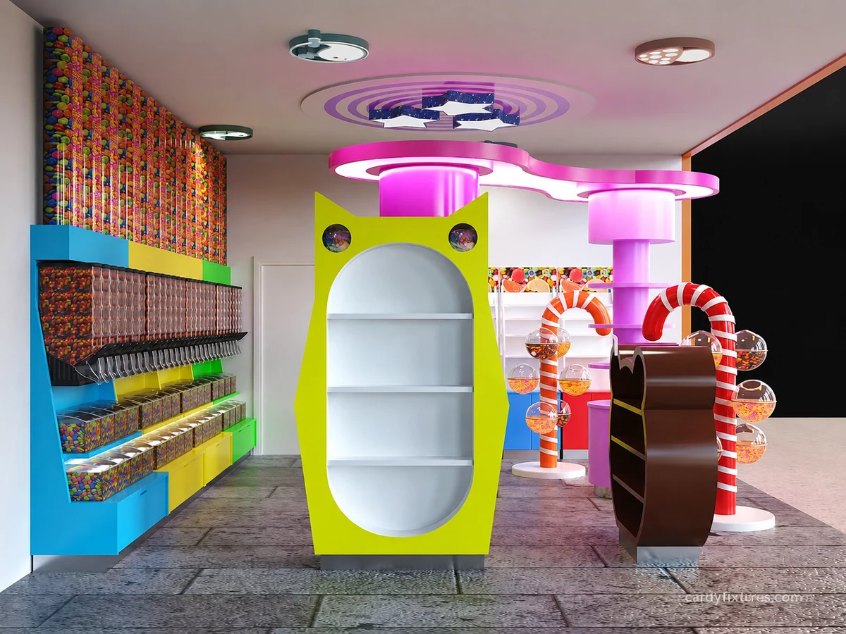 Cute yellow candy display cabinet can be customized detail 3