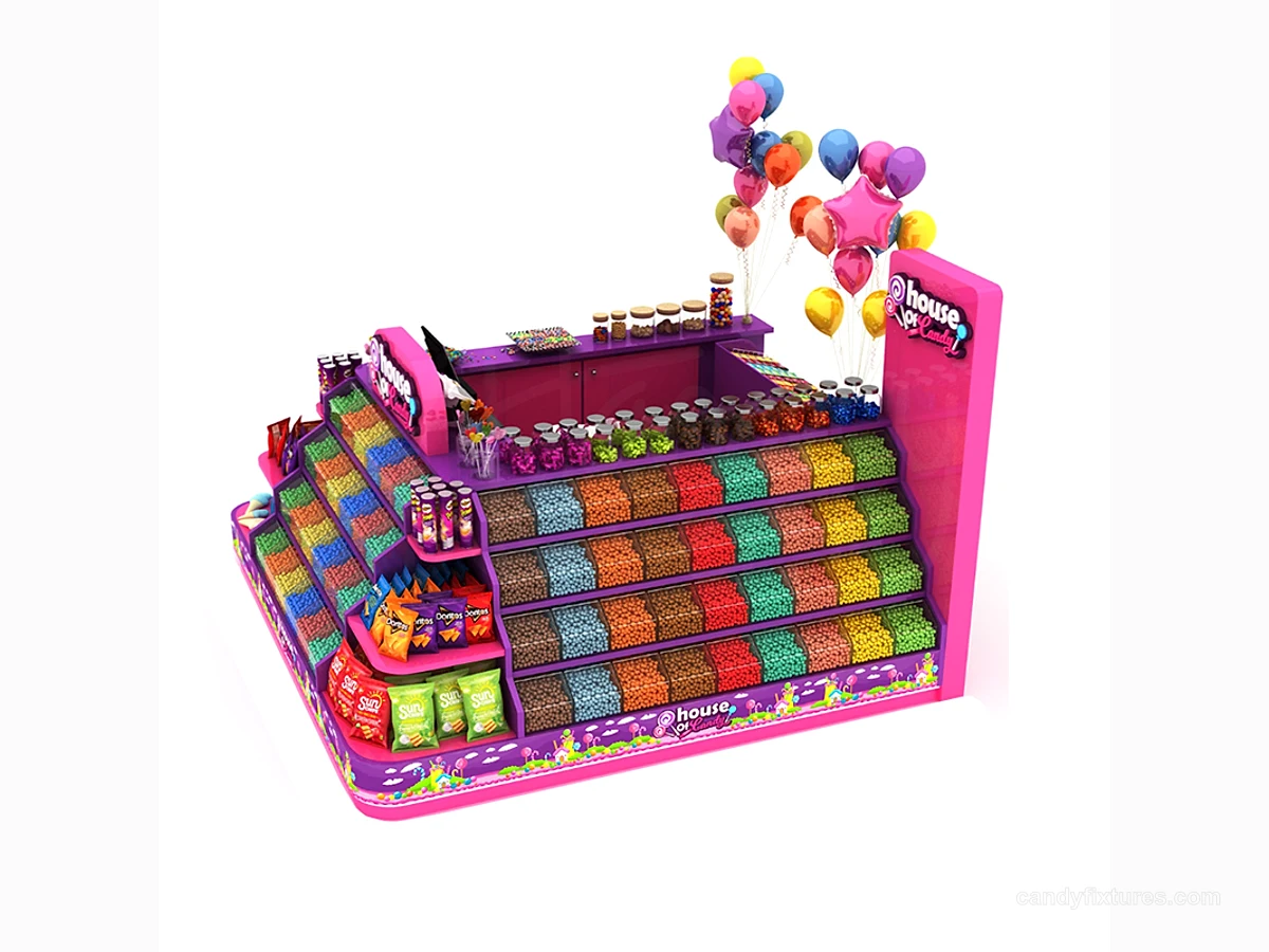 Custom candy kiosk shopping mall candy stands view 1