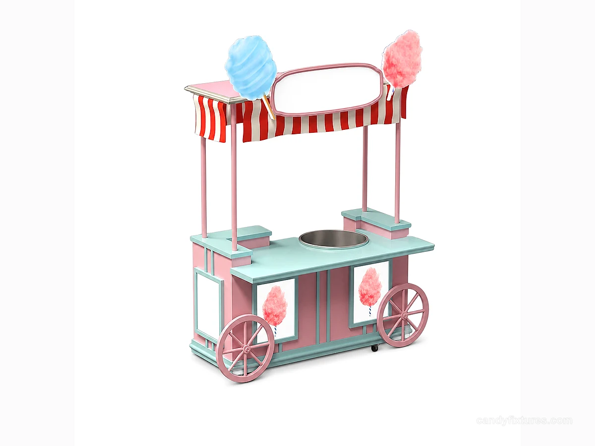 favorite light colored cotton candy cart view 1