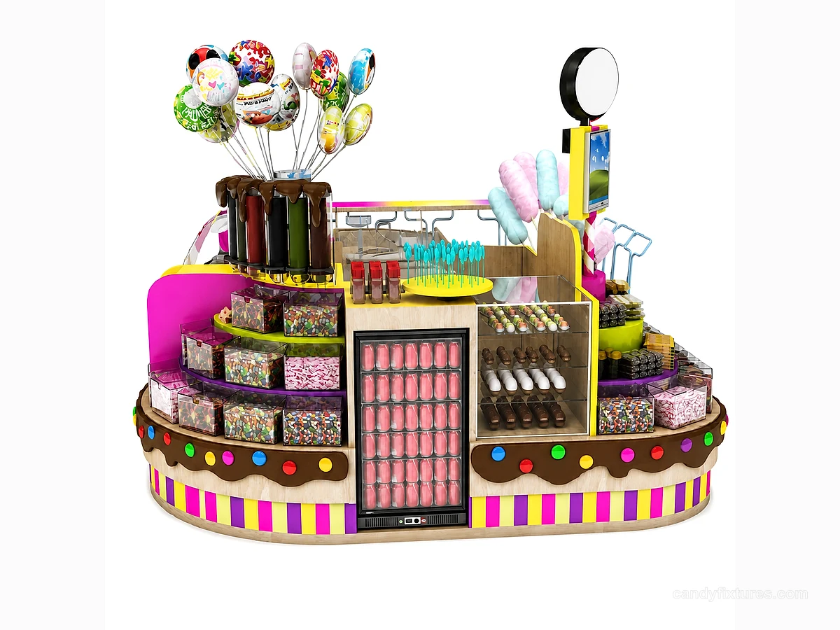 Multi-functional candy kiosk customization view 1