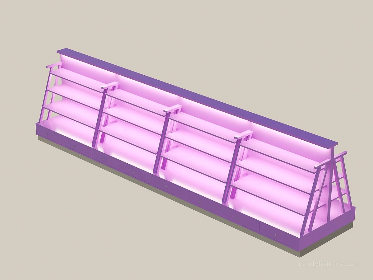 Multi-layer design of special candy cabinet in large counter supermarket view 1