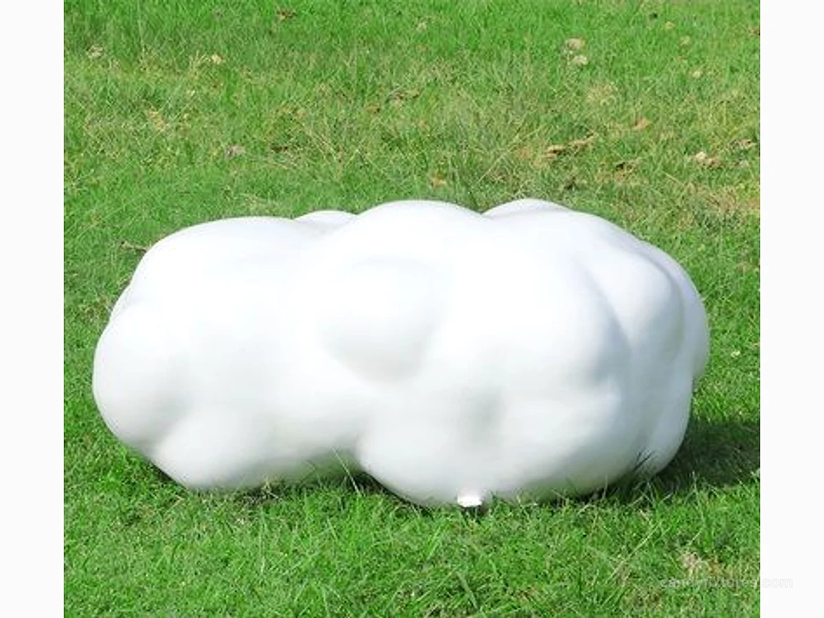 Outdoor Cloud Sculpture Fiberglass Ornament Square Park Garden Decoration view 1