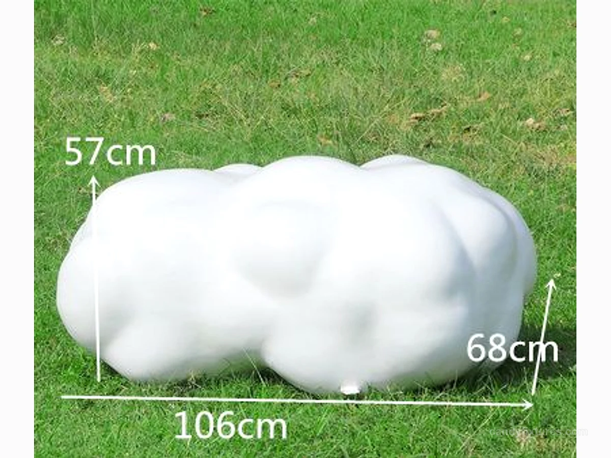 Outdoor Cloud Sculpture Fiberglass Ornament Square Park Garden Decoration detail 2