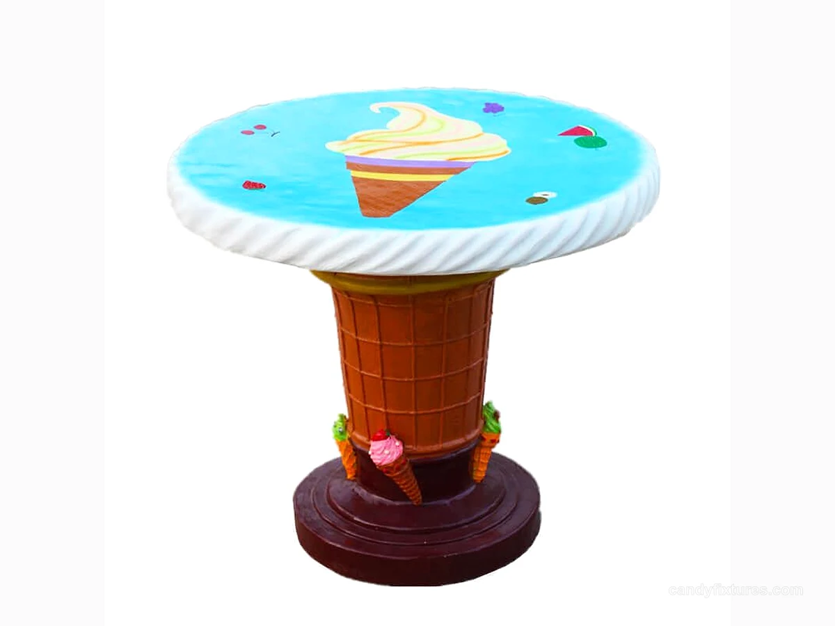 Outdoor Modern Ice cream table Cartoon Decoration Kindergarten Ice Cream Store Fiberglass Handicraft view 1