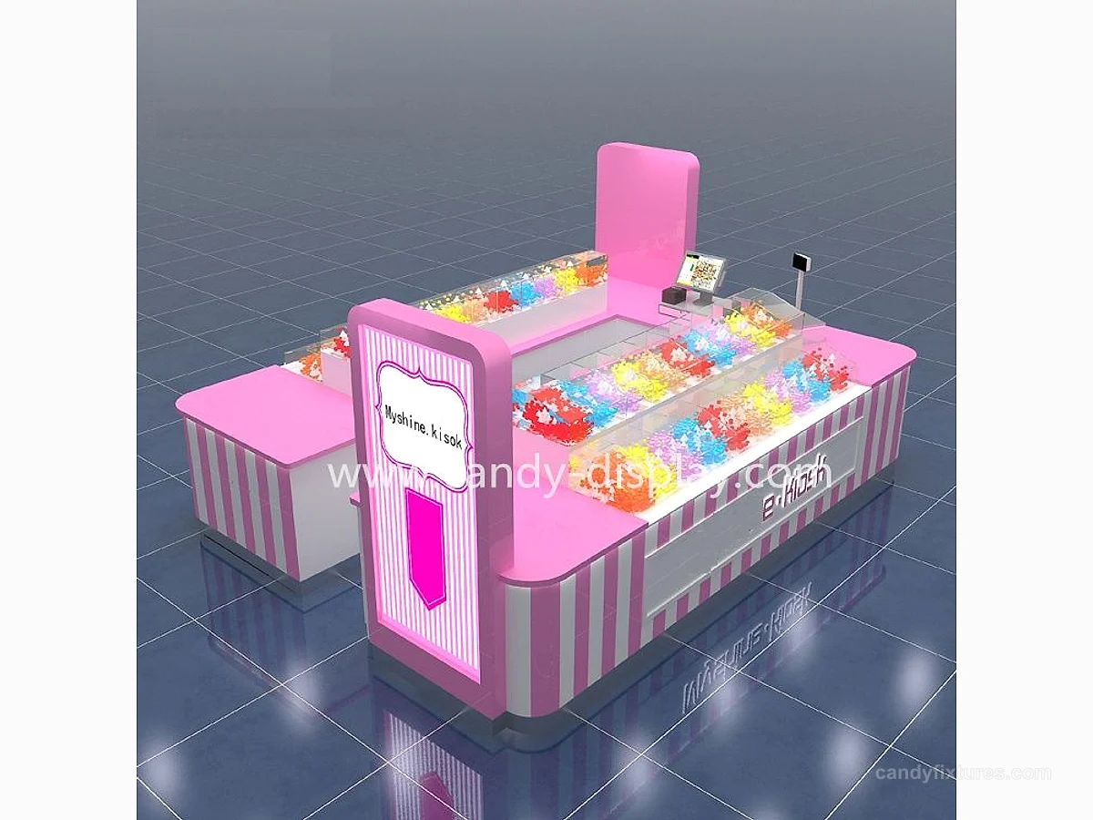 Pink candy kiosk can be customized store use detail 1