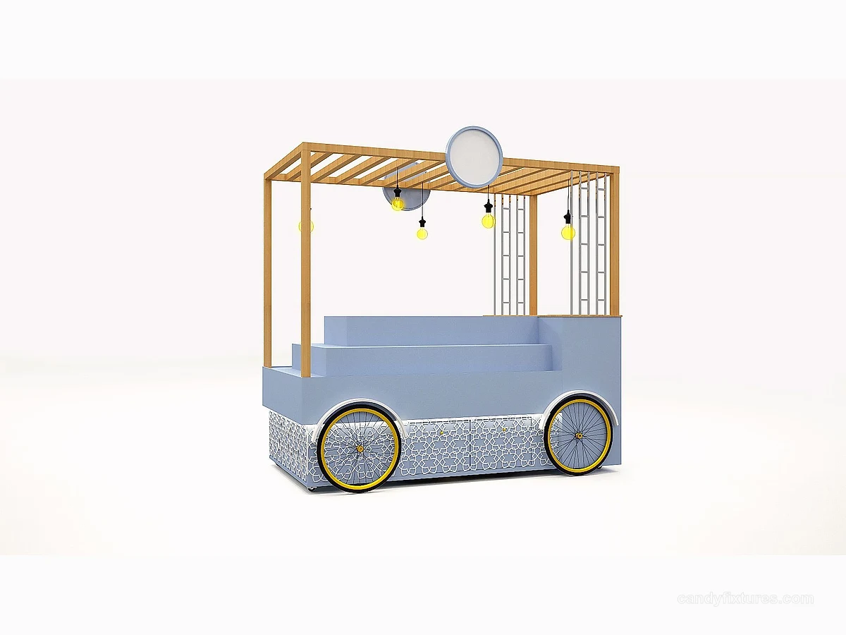 Retail Candy Cart Display Sweet Mall Stall Design Cute Candy Removable Booth view 1