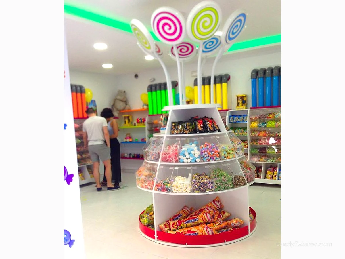 Retail Candy Tower Displays Candy Shop Fixture Custom Tower Cute Sweet Floor Standing Design detail 4