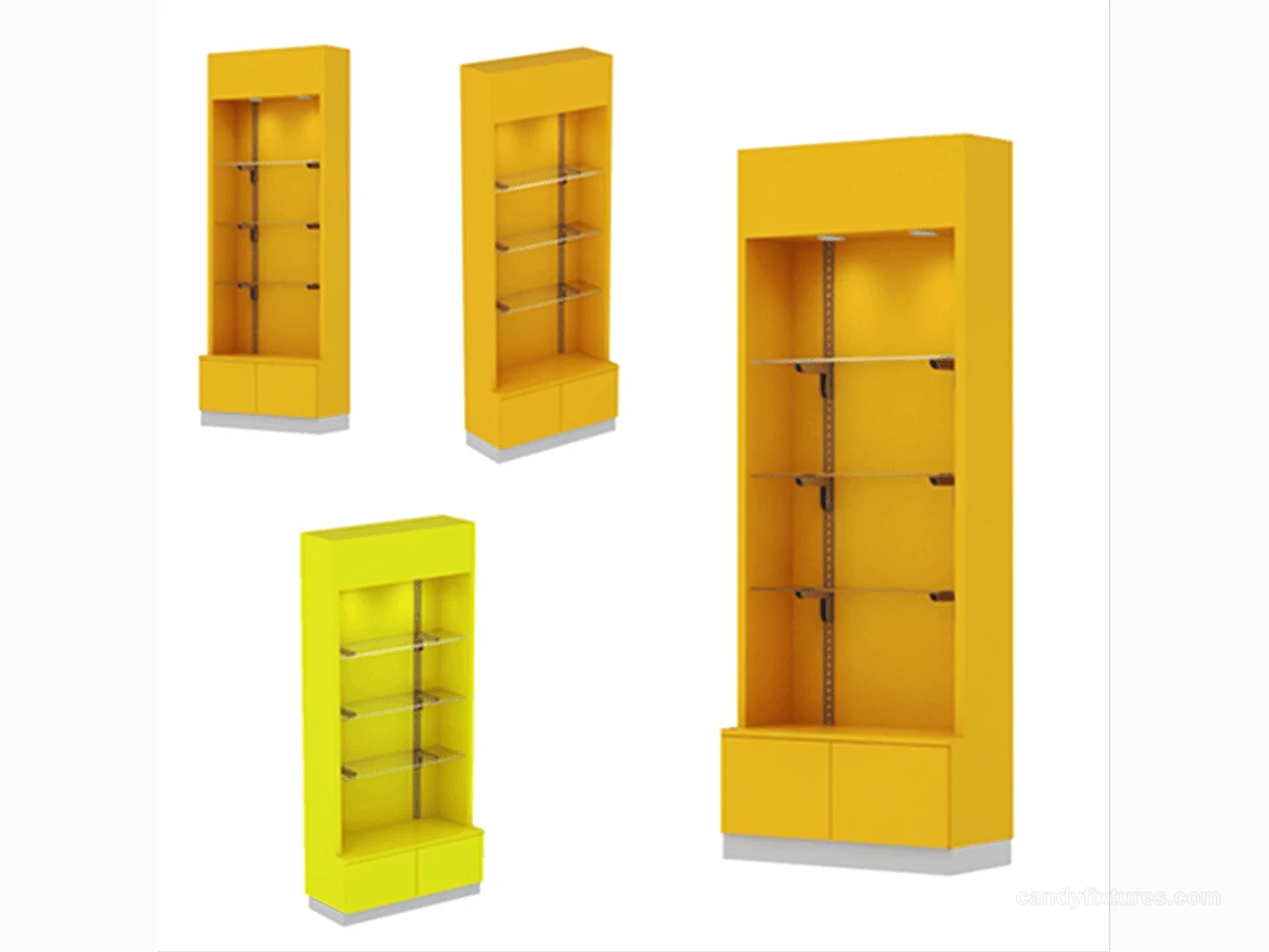 Retail stores custom display racks candy snack display cabinets view 1