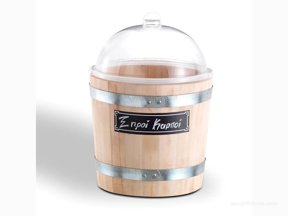 Retail Wooden Display Barrrels Candy Display Barrel Custom Retro Sugar Barrels view 1
