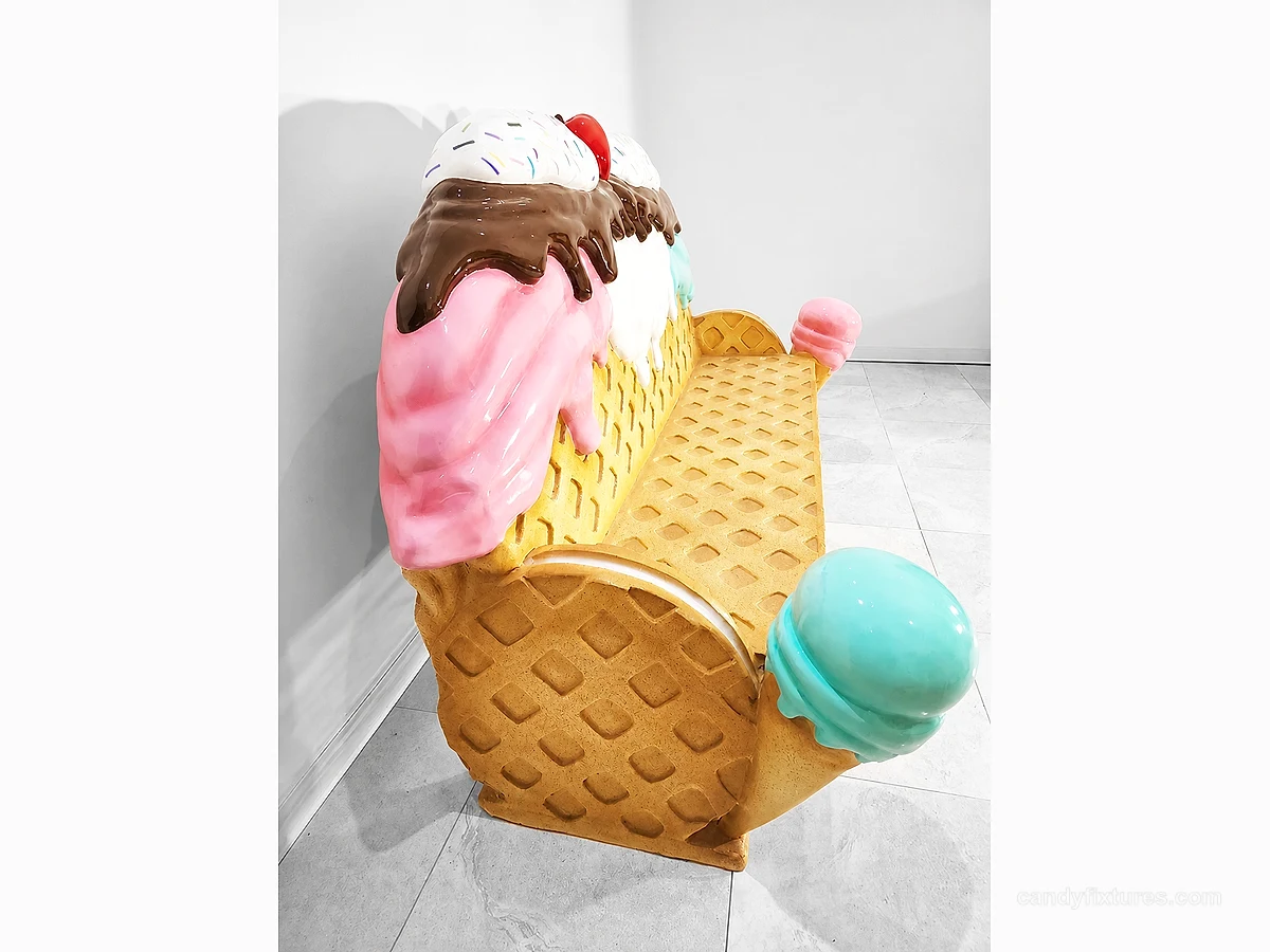 Simulation Ice Cream Bench Sturdy And Durable Ice Cream Fiberglass Chair detail 3