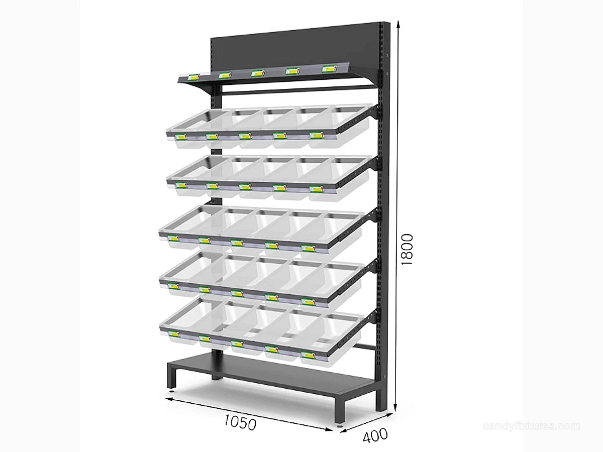 Small Snack Display Stand Bulk Dried Fruit Food Cabinet Commercial Supermarket Convenience Store Shelf detail 1