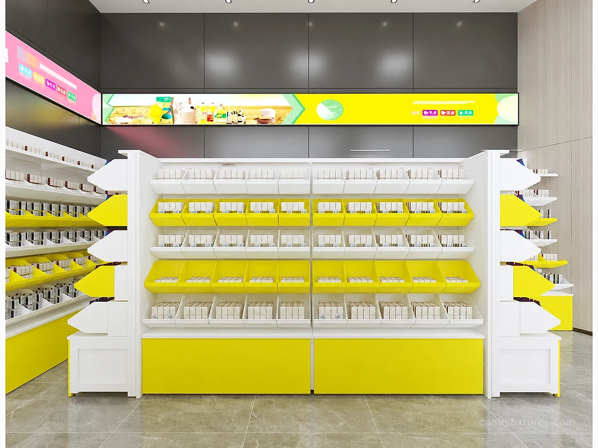 Supermarket Bulk Snack Shelf Convenience Store Display Rack Called Food Hanging Bucket Cabinet Bread Candy Stand detail 1