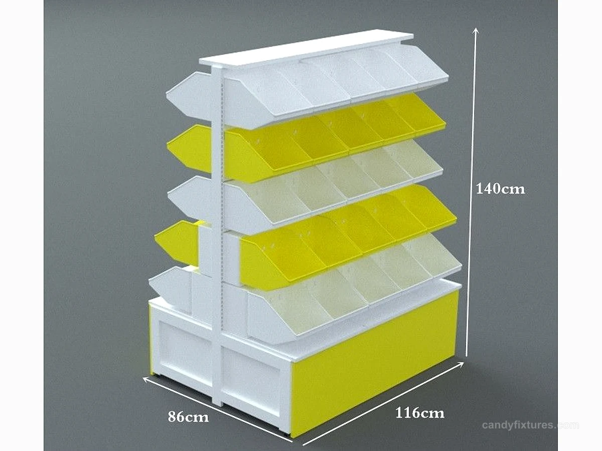 Supermarket Bulk Snack Shelf Convenience Store Display Rack Called Food Hanging Bucket Cabinet Bread Candy Stand detail 2