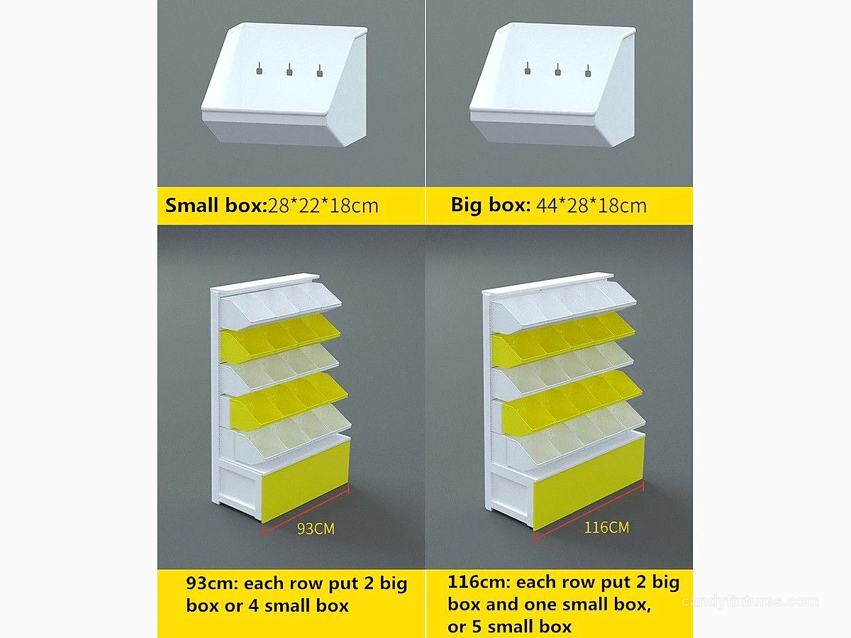 Supermarket Bulk Snack Shelf Convenience Store Display Rack Called Food Hanging Bucket Cabinet Bread Candy Stand detail 3